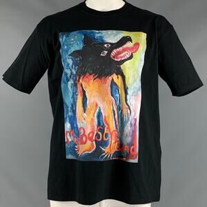 ENDLESS JOY Size XL Black Multi-Color Graphic Cotton Crew-Neck T-shirt